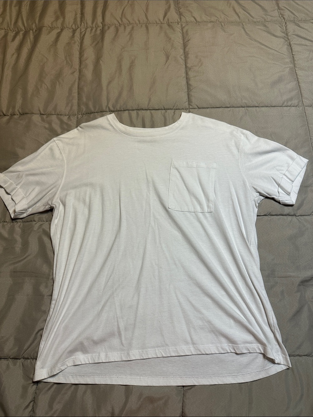 Women’s White Pocket Crew Neck Shirt - Casual Essential